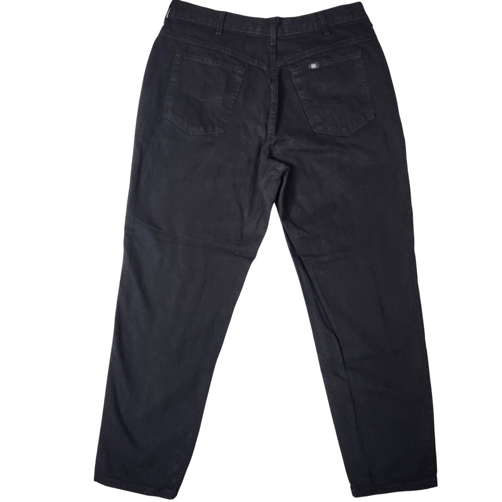 Chic Tapered Jeans Womens 33 Black Excellent Vintage High Waisted Denim - Picture 2 of 12
